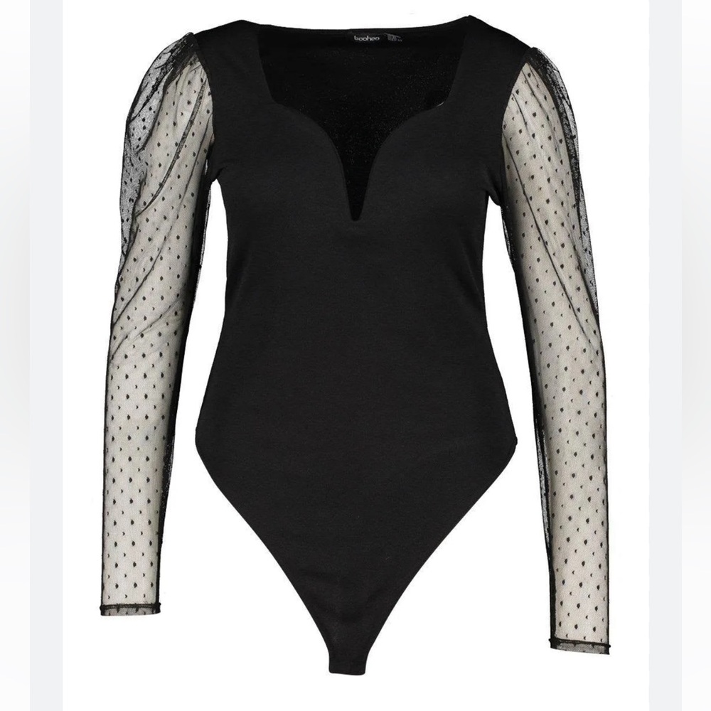 Plus size long sleeve bodysuit